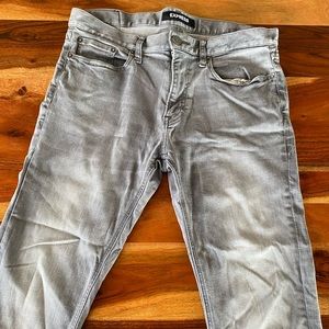 Express Gray Light Wash Jeans - Slim Fit 32W x 30L